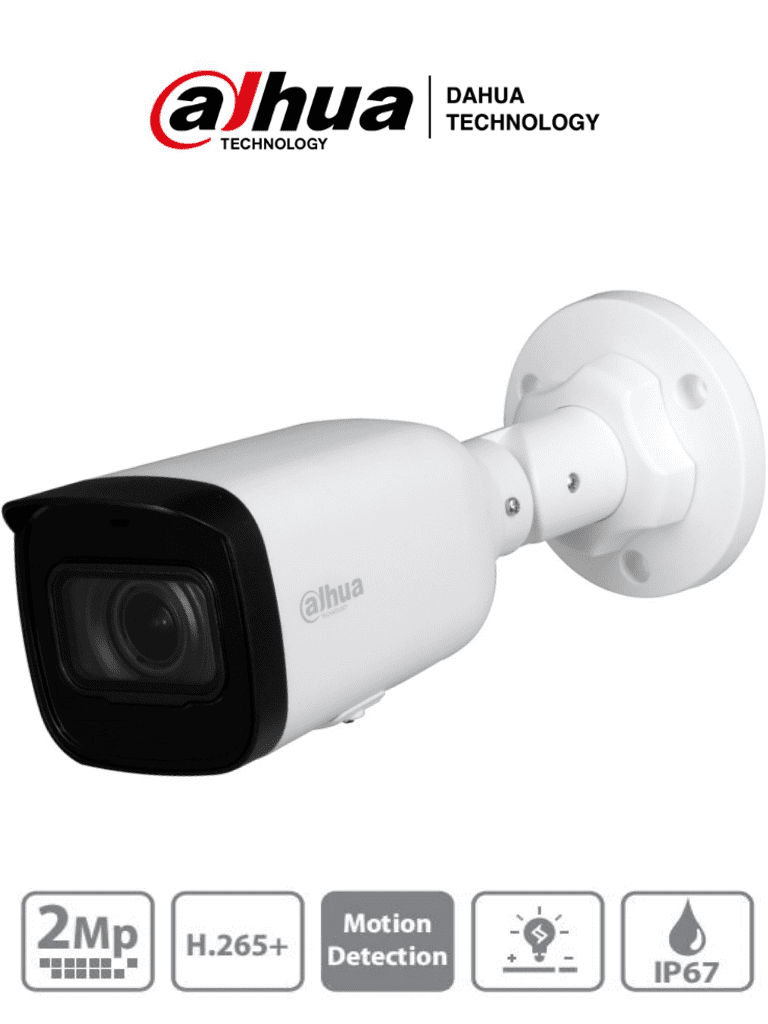 [DHT0030052] DAHUA IPC-HFW1230T1N-ZS - Camara IP Bullet de 2 Megapixeles/ Lente Motorizado de 2.8 a 12mm/ H.265+/ IR de 50 Mts/ IP67/ PoE/ Ranura para MicroSD/ DWDR/ 3D DR/ HLC/ BLC/ #LDIC10