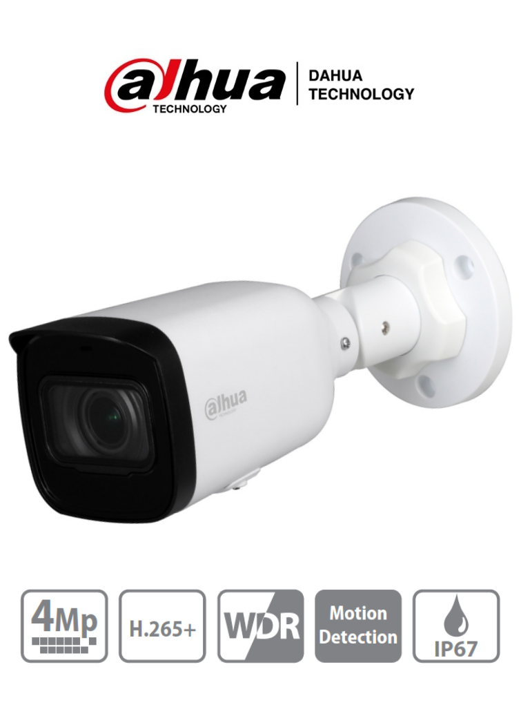[DHT0030036] DAHUA IPC-HFW1431T1-ZS-S4 - Camara IP Bullet de 4 Megapixeles/ Lente Motorizado de 2.8 a 12mm/ H.265/ IR de 50 Metros/ WDR Real, 3D DNR/ Ranura para MicroSD/ IP67/ PoE #CIPF #IMD #MCI2