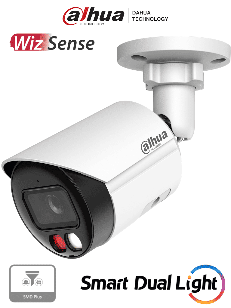 [DHT0030189] DAHUA IPC-HFW2649SP-S-IL - Cámara IP Bullet de 6 megapíxeles/ Lente 2.8mm/ 112 grados de apertura/ WizSense/ 30 metros de IR y Luz visible/Micrófono integrado/ IP67/ PoE/ Ranura Micro SD/ Protección perimetral/ #ACIP