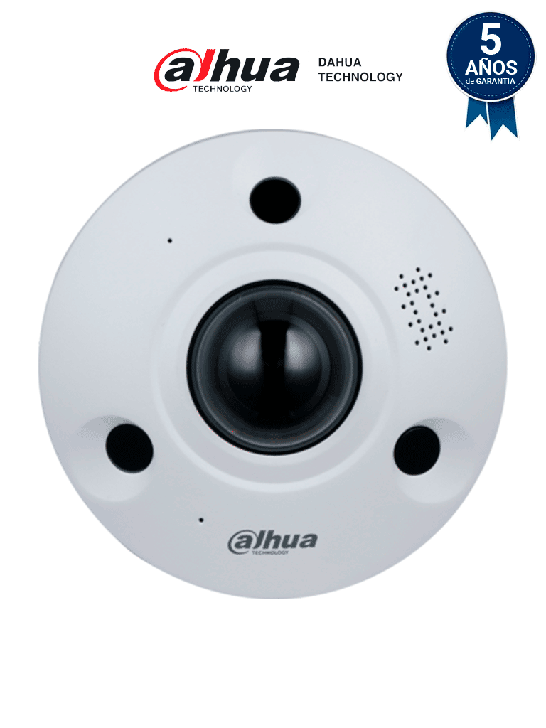 [DHT0080003] DAHUA IPC-EBW81242N - Cámara IP Fisheye 12 MP, lente 1.85 mm, visión 360°, IR 10 m. IA WizMind con conteo y análisis de personas, mapas de calor. PoE, DWDR, H.265, IP67, IK10. Incluye E/S de alarma y audio. Ideal para vigilancia integral y detallada.