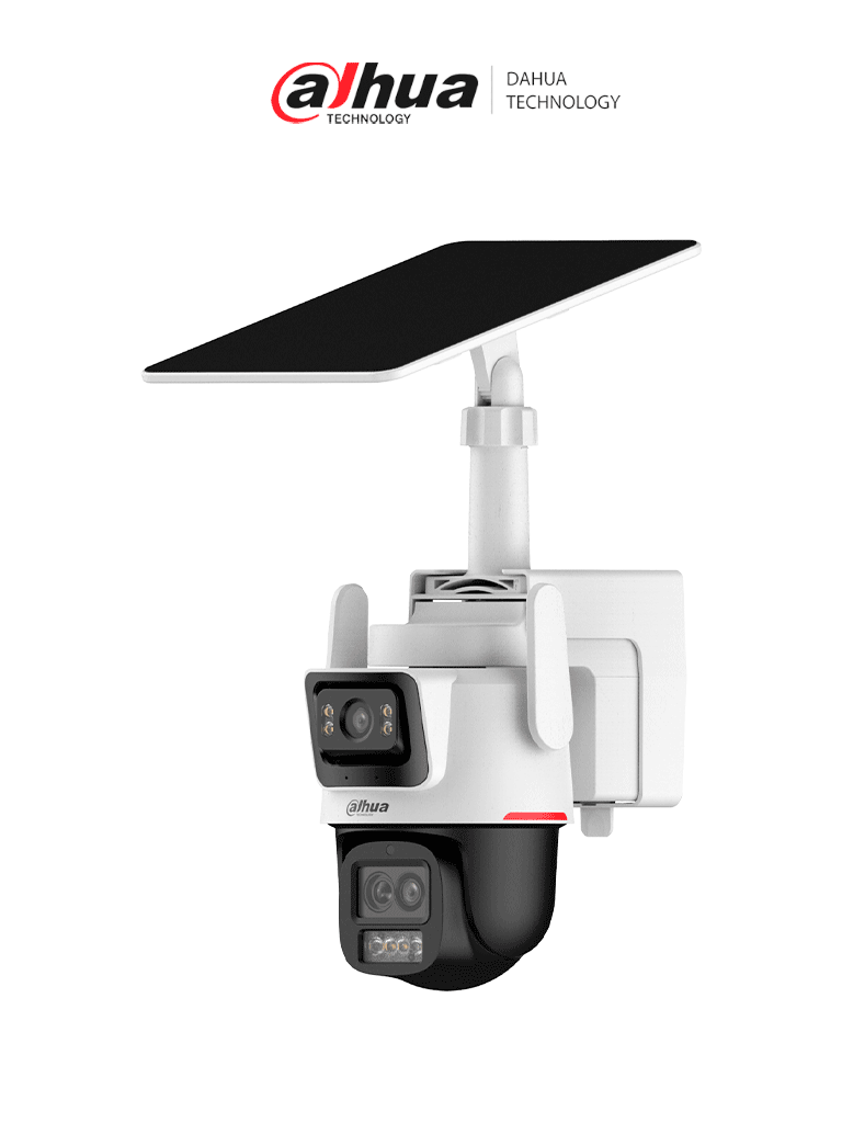 [DHT0060135] DAHUA DH-IPC-PTS2649C-3E3Z-4GB20, Cámara PT Solar 4G WizColor/ Dual 3 + 3MP/ SMD 3.0/ Disuasión Activa/ Audio bidireccional/ Zoom Híbrido Inteligente/ Auto tracking Lite/ Modo AOV (“Always-On Video”)/ IP 66/ Ranura Micro SD/ #LoNuevo