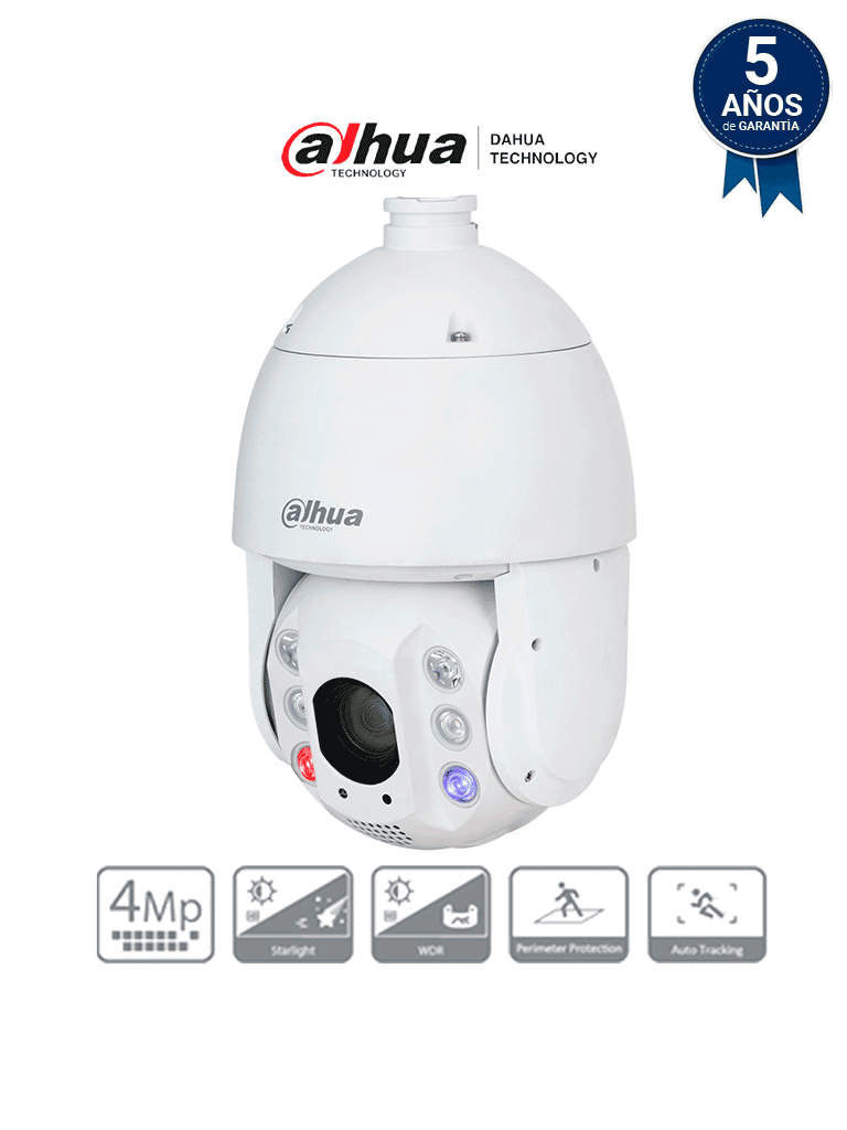 [DHT0060069] DAHUA DH-SD6C3425GB-HNR-A-PV1 - Cámara IP PTZ 4MP con tecnología Acupick, WizSense y FullColor, iluminador dual inteligente, TiOC, zoom óptico 25x, IR 150m, luz visible 50m, AutoTracking, SMD 4.0, E/S de alarma y audio, IP66, PoE.