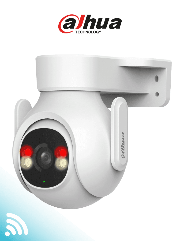 DAHUA DH-P5B-PV- Cámara IP PT WiFi de 5 Megapíxeles con audio bidireccional (micrófono y altavoz), sirena de 110dB, WiFi 6, detección de personas y vehículos, IP65 y ranura MicroSD. #WiFiDahua#DHWifi