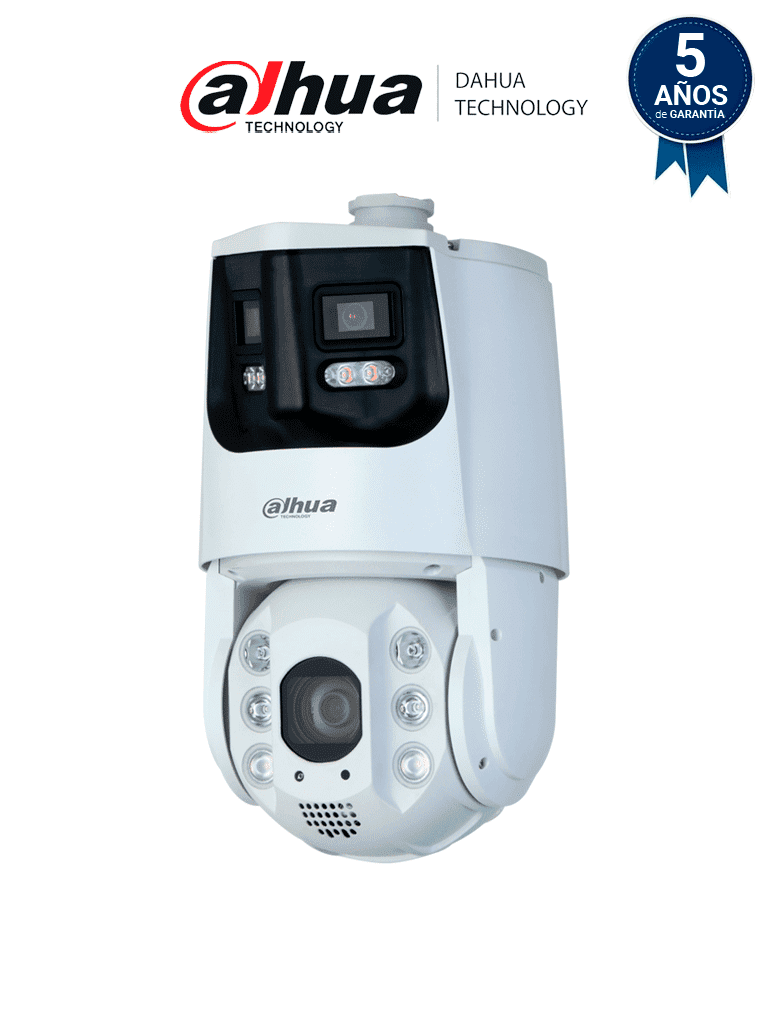DAHUA DH-SDT6C432-4P-GB-APV-0280 de 4MP con visión 180°, zoom óptico 32X y Starlight. Cuenta con Multivisión/ Iluminador Dual/ IR 200m, Auto-tracking/ protección perimetral, detección facial y disuasión activa con sirena y estrobo. IP66. #MV