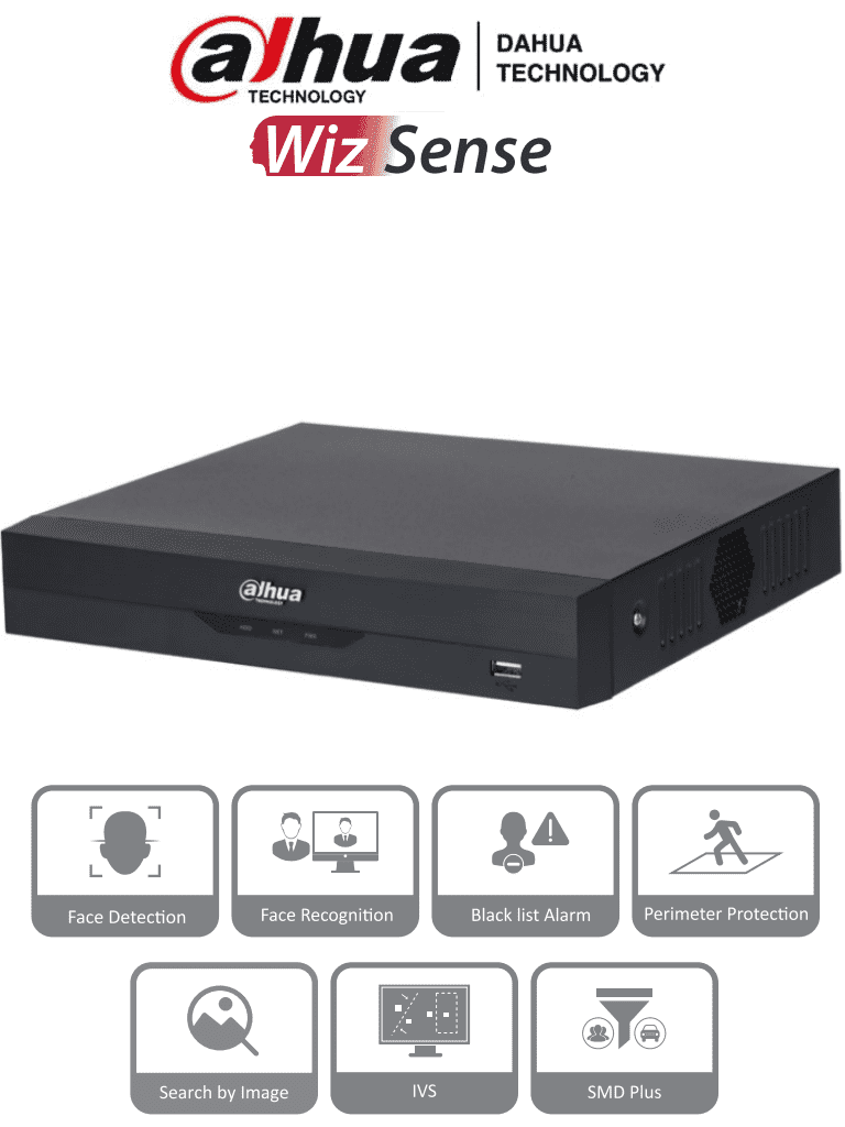 [DHT0200013] DAHUA NVR2116HS-I2 - NVR de 8 Megapixeles/ 4k/ 16 Canales IP/ WizSense/ Con IA/ Rendimiento de 144 Mbps/ Smart H.265+/ 1 Ch de Reconocimiento Facial o 1 Canal de Protección Perimetral o 4 Canales de SMD/ 1 Puerto SATA 10 TB/ HDMI&VGA/ Onvif/ #NVF