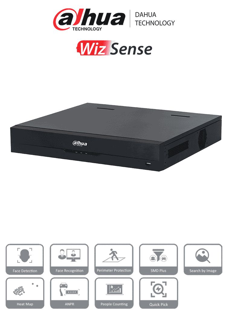 [DHT0210012] DAHUA DHI-NVR4432-16P-EI - NVR de 8 Megapíxeles/ 4K WizSense/ 32 Canales IP/ 16 Puertos PoE/ 4 Bahías de Discos Duros/ Smart H.265+/ 1 Canal de Reconocimiento Facial/ SMD Plus/ Rendimiento de 256 Mbps/ Quick Pick
