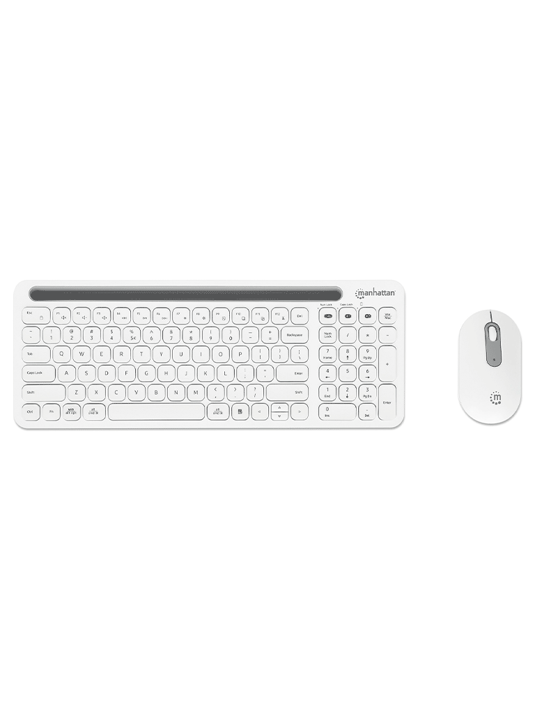 [MAN0460022] MANHATTAN - 180580 - Kit teclado y mouse inalámbricos conexión dual USB y Bluetooth, blanco