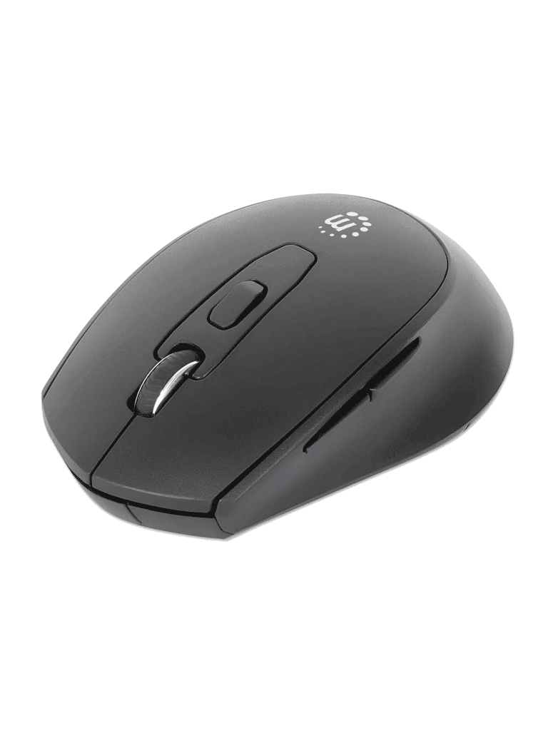 [MAN0460031] MANHATTAN - 190343 - Mouse ergonómico inalámbrico / Nano receptor USB-A, seis botones y rueda de desplazamiento, 800/1200/1600 ppp, negro