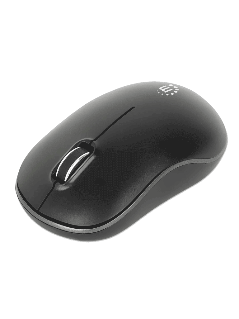 [MAN0460032] MANHATTAN - 190374 - Mouse óptico inalámbrico / Nano receptor USB-A, tres botones y rueda de desplazamiento, 1200 dpi, ambidiestro, negro