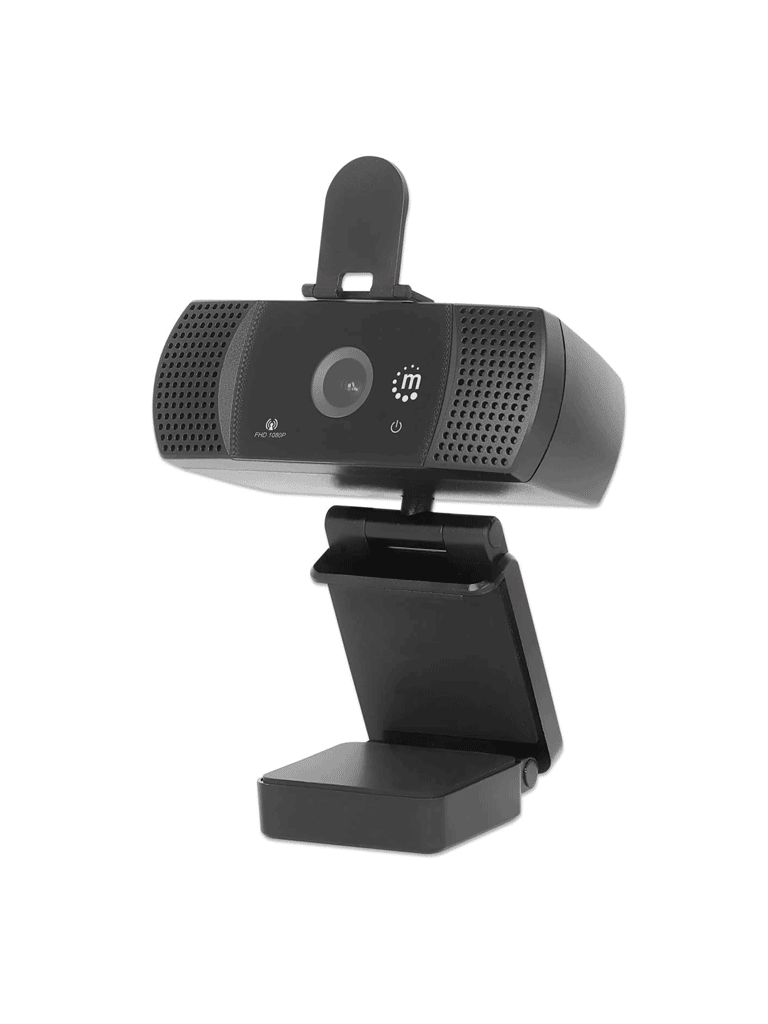 [MAN0460036] MANHATTAN - 462556 - Webcab USB Full HD 1080p con rotación 360° / Micrófono integrado, hasta 30 fps, cable USB-A de 1.5 m, giro de 360°, opción de privacidad, base de clip ajustable, negro