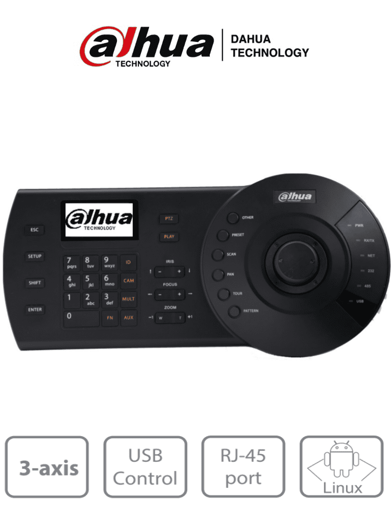 [DHT0460002] DAHUA NKB1000-E - Teclado Controlador IP con Joystick para PTZs Analogicas e IP/ Control de DVRs y NVRs/ Pantalla LCD/ RJ-45/ RS232/ Pelco D & P/ #ProAccesorios