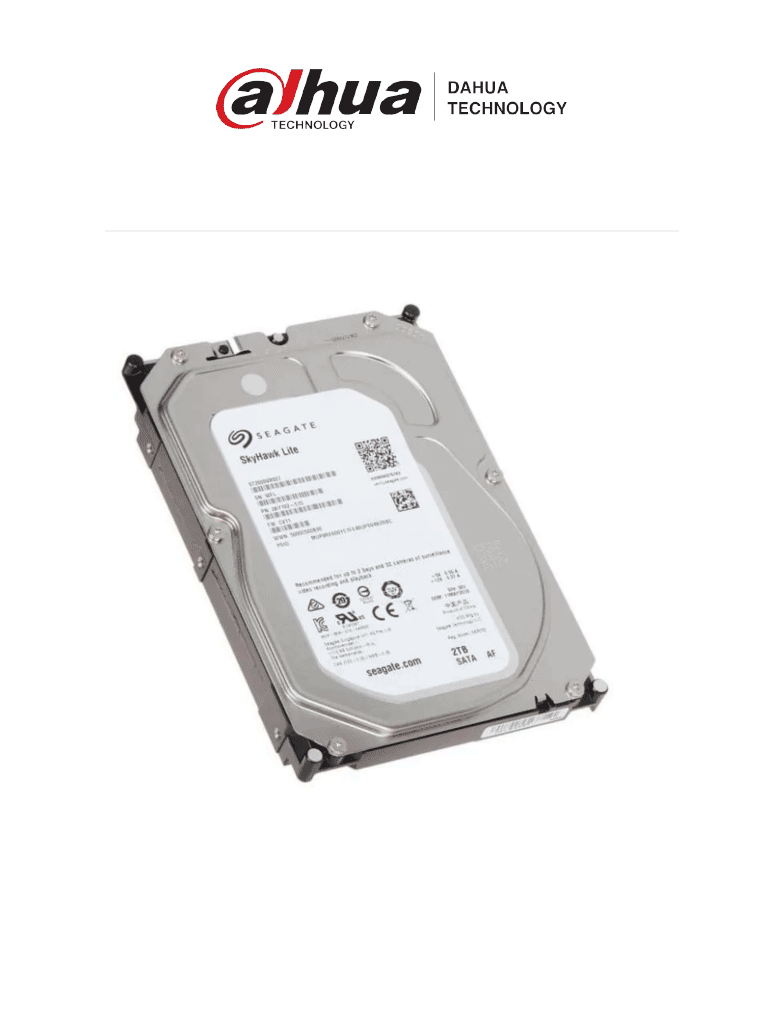 [DHT1490031] SEAGATE ST2000VX016 - Disco duro de 2TB SkyHawk / SATA 6 GB s / Hasta 64 cámaras / Hasta 16 Bahías / Función 24/7 Caché 256 MB