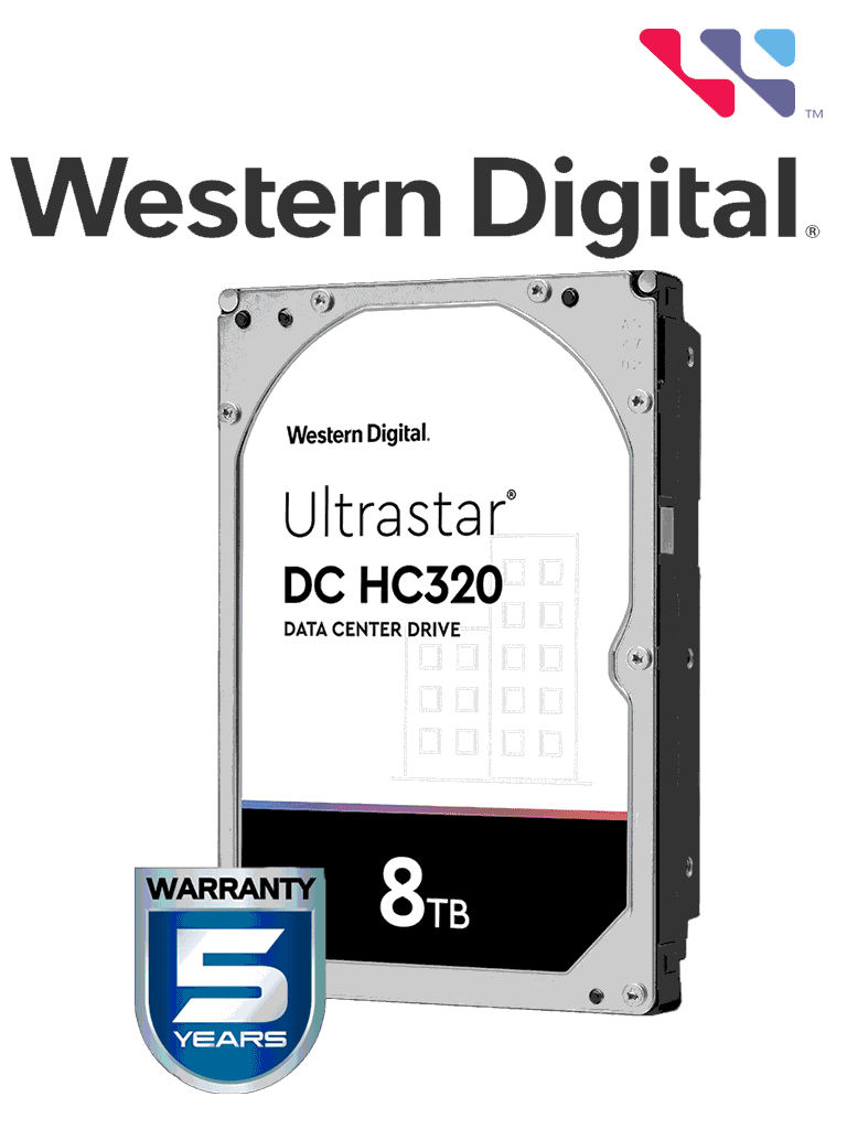 [TVM110077] WESTERN HUS728T8TALE6L4 - Disco duro de 8 TB HC320 / Serie ULTRASTAR / Recomendado para servidores / Videovigilancia / Sin limite de bahias / 7200RPM / SATA 3 / 6GBS / 256MB #WD-ANIV