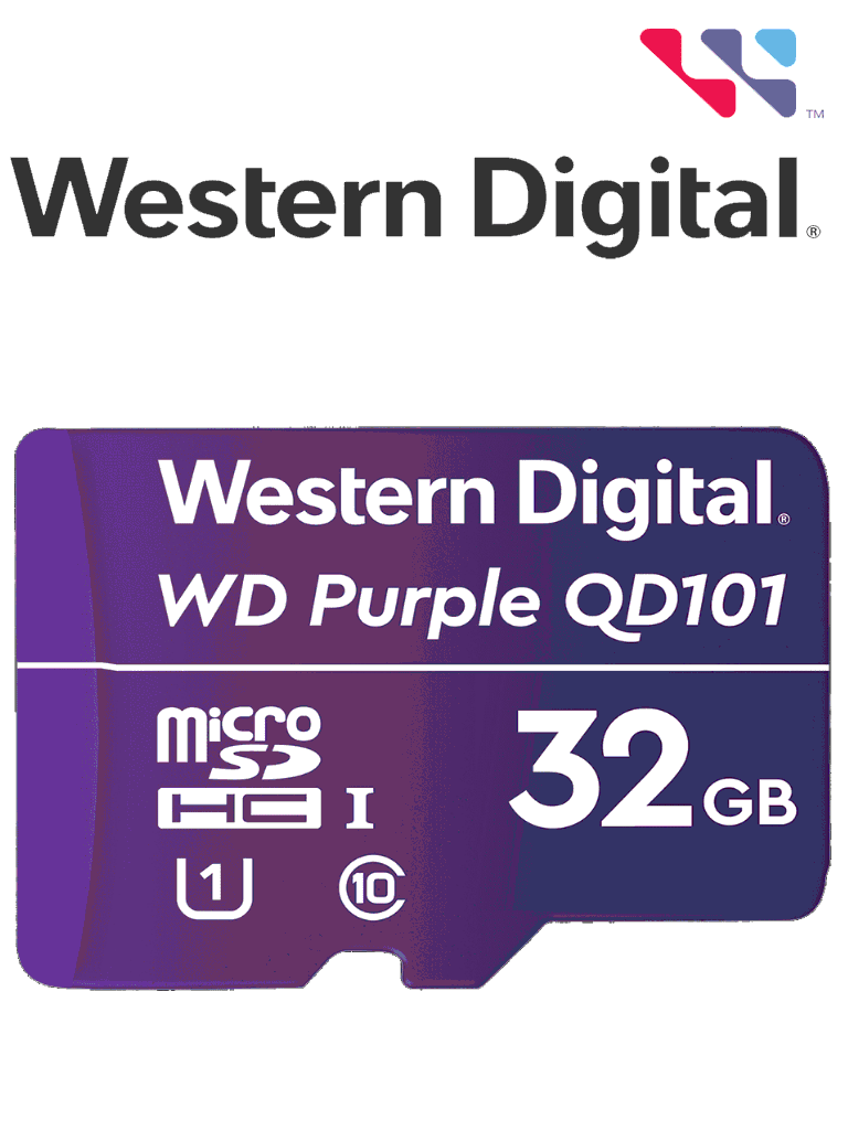[WDC1510004] WESTERN WDD032G1P0C- Memoria de 32GB Micro SDHC/ Linea Purple/ Clase 10 U1/ Lectura 50MB/ Escritura 40MB/ Especializada para Videovigilancia #CruiserSE+ #MICROSD