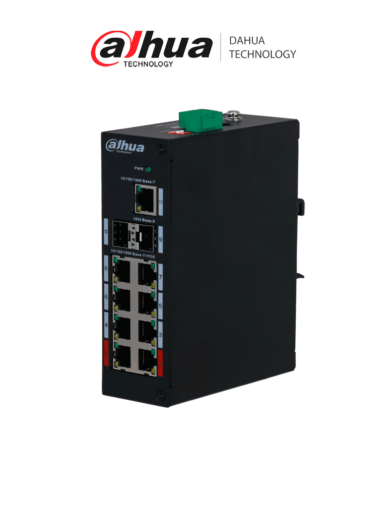 [DHT3720004] DAHUA PFS3211-8GT-120 - Switch Poe de 8 Puertos Gigabit/ 8 Puertos PoE/ 2 Puertos SFP/ 1 Puertos Uplink 10/100/1000/ 120 Watts Totales/ Switching 33 Gbps/ Tasa de Reenvio de Paquetes 16.37 Mbps/