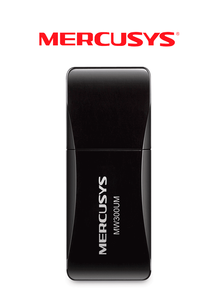 [MER6740002] MERCUSYS MW300UM - Adaptador inalámbrico N, 300 Mbps, 2.4 GHz, 2 antenas internas, diseño portátil #MER79