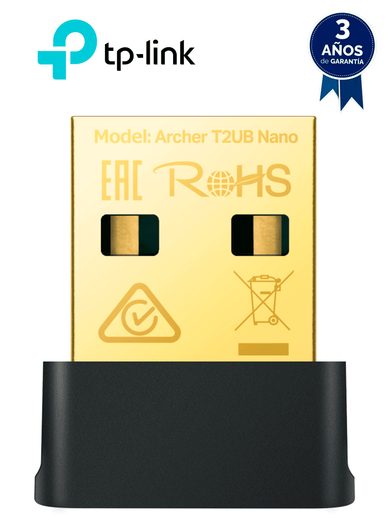 [TPL6740011] TP-LINK ARCHER T2UB NANO - Adaptador USB AC600 Nano Wi-Fi Bluetooth 4.2 , WiFi de alta velocidad: velocidades de hasta 600 Mbps con 200 Mbps en 2,4 GHz y 433 Mbps en 5 GHz , Estándares de cifrado WEP, WPA/WPA2/WPA3, WPA-PSK/WPA2-PSK, WPA3-SAE.