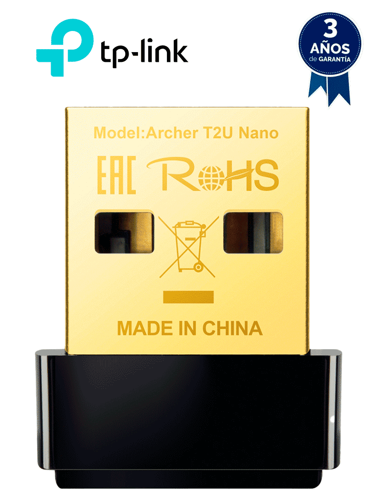 [TPL3660016] TP-LINK Archer T2U Nano - Mini Adaptador USB inalámbrico de doble banda AC 600 Mbps con antena omnidireccional. #O1