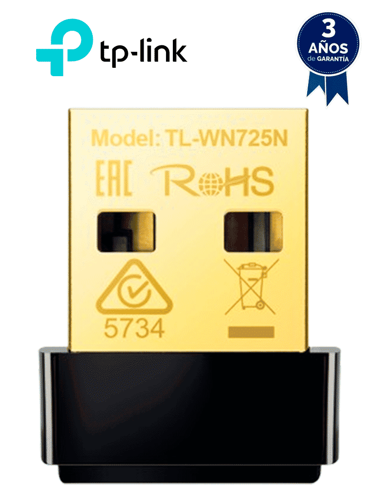 [TPL4220019] TP-LINK TL-WN725N - Adaptador USB Nano inalámbrico N 150 Mbps 2.4 GHz con 1 antena interna #VIVA#CW2A6