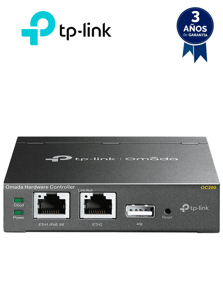[TPL3940001] TP-LINK OC200 - Controladora Omada para gestionar hasta 100 equipos Omada. Gestión desde la nube gratuita, actualizaciones masivas. 2 puertos Gigabit con PoE af/at. Versión Hadware 1.0