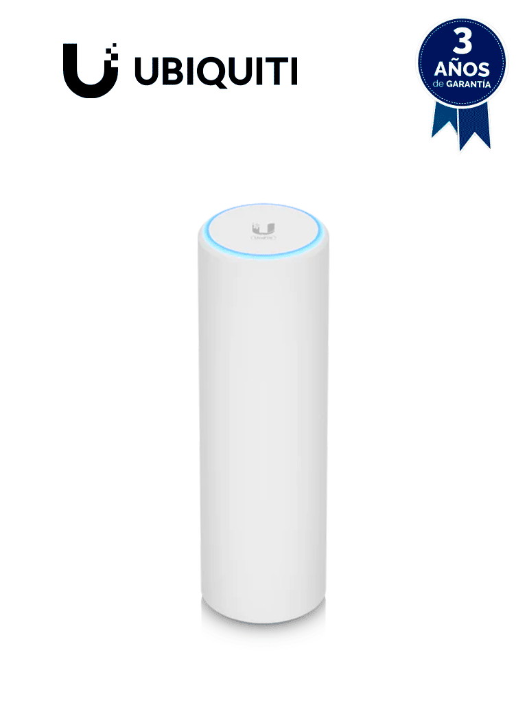 [UBI1740001] UBIQUITI U6-MESH - Punto de acceso WiFi 6 PRO, MU-MIMO 4x4 dual band 802.11ax para interior y exterior, con velocidad de hasta 4.8Gbps en 5GHz, tecnología Mesh, sin Zonas Muertas Wifi, 300 clientes,IPX5, Portal (Montaje Poste Incluido)
