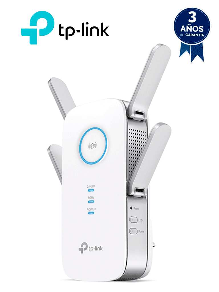 [TPL3700043] TP-LINK - RE650 / Repetidor de WiFi Doble Banda AC2600 / 4×4 MU-MIMO / Soporta 802.11 b/g/n a 800Mpbs / 802.11ac a 1733Mbps / 1 x RJ45 Gigabit