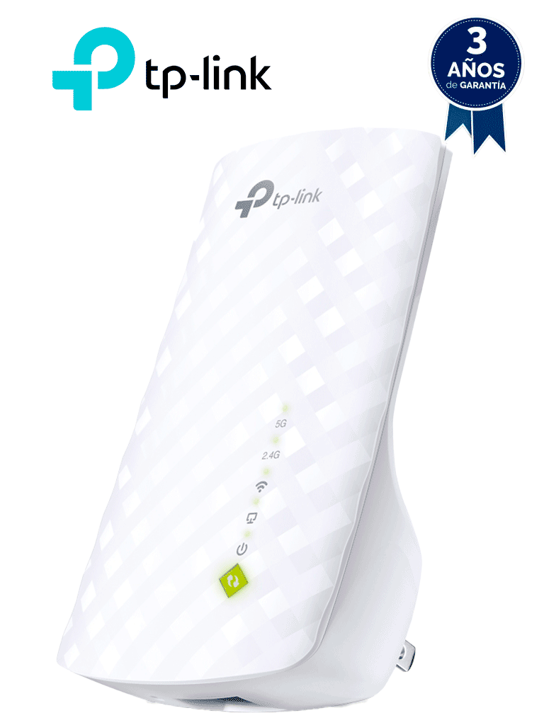 [TPL4220003] TP-LINK RE200 - Repetidor de WiFi doble banda AC750, soporta 802.11 b/g/n y 802.11ac, hasta 750 Mbps, con 1 puerto Ethernet (RJ45) 10/100 Mbps, 3 antenas internas para 2.4GHz y 5GHz.