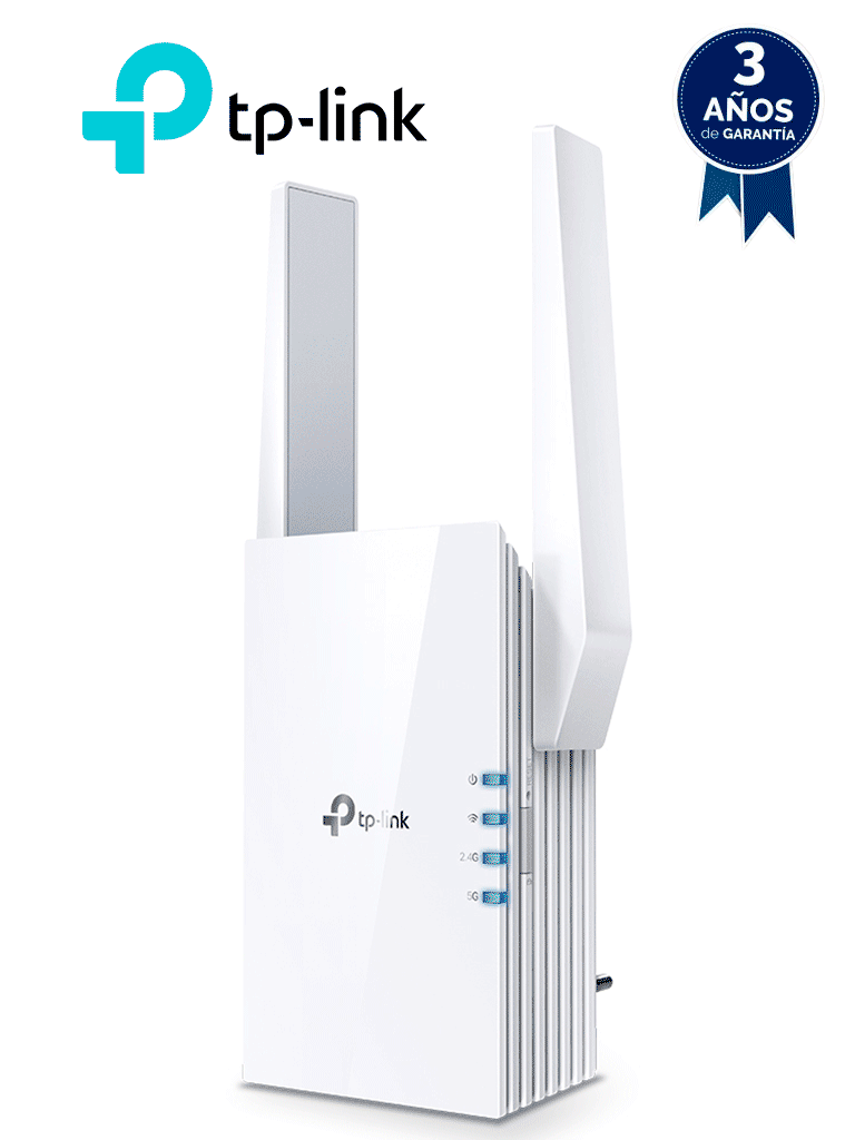 [TPL4220007] TP-LINK RE505X - Repetidor WiFi AX1500 con WiFi 6 de doble banda 2.4GHz (300Mbps) y 5GHz (1200Mbps), One Mesh, indicador inteligente de señal, modo punto de acceso, 2 antenas externas y 1 puerto Ethernet (RJ45) 10/100/1000Mbps