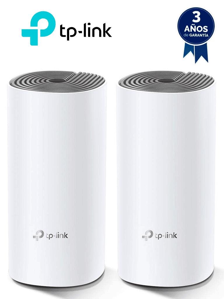 [TPL4220009] TP-LINK DECOE4 (2-Pack) - Kit de router inalámbrico mesh Deco E4 para hogar de doble banda AC 1200 con 2 puertos 10/100 Mbps y compatible con Alexa. (2 piezas)