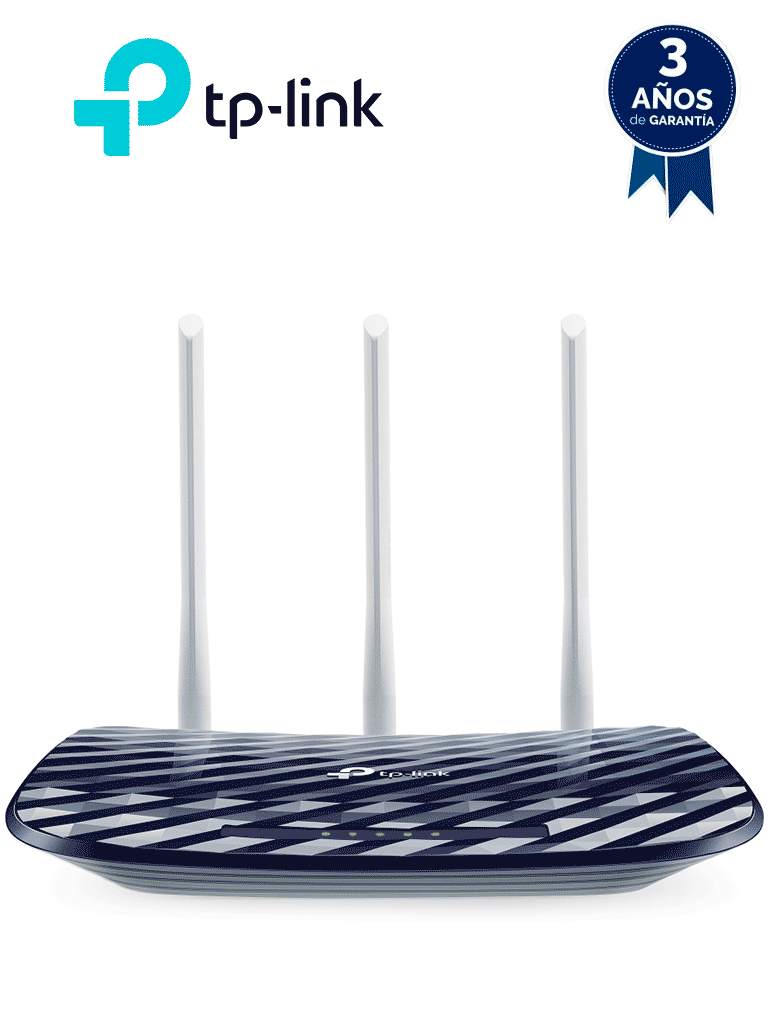 [TPL3660009] TP-LINK Archer C20 - Ruteador WiFi AC 733Mbps con 1 puerto WAN RJ45 Fast Ethernet, 4 puertos LAN RJ45 Fast Ethernet y 3 antenas fijas. #MCI2 #TPMCIQ2