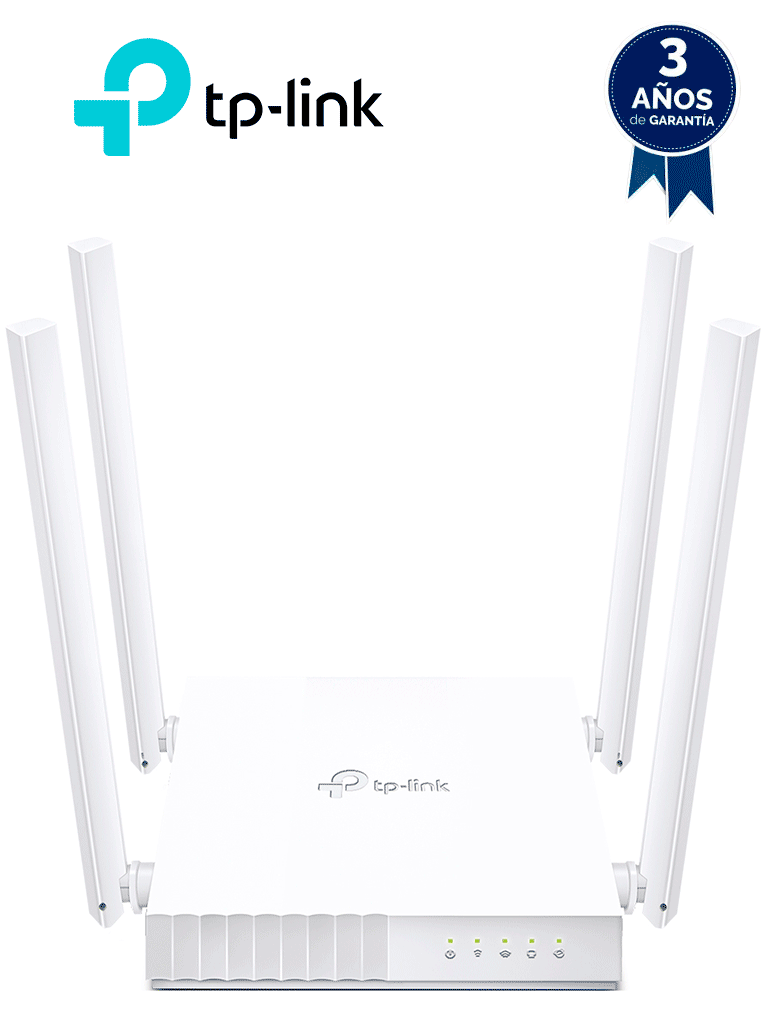 [TPL3660011] TP-LINK Archer C24 - Ruteador WiFi AC 750Mbps con 1 puerto WAN RJ45 Fast Ethernet, 4 puertos LAN RJ45 Fast Ethernet, 4 antenas fijas y modos de funcionamiento como enrutador, punto de acceso y extensor de red.