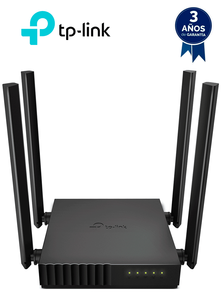 [TPL3660012] TP-LINK Archer C50 - Ruteador WiFi AC 1200Mbps con 1 puerto WAN RJ45 Fast Ethernet, 4 puertos LAN RJ45 Fast Ethernet, 4 antenas fijas y modos de funcionamiento como enrutador y punto de acceso.