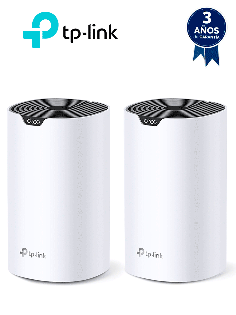 [TPL4220016] TP-LINK Deco S7(2-pack)- Kit de 2 routers inalámbricos MESH para hogar de doble banda Wi-Fi 5 AC1900 Mbps con 3 puertos Gigabit WAN/LAN, 3 antenas internas y administración en la app Deco (iOS, Android). (2 piezas) #O4