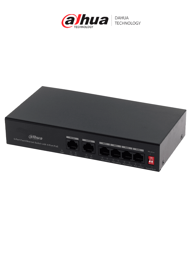 [DHT1850008] DAHUA PFS3006-4ET-36 - Switch PoE de 6 Puertos Fast Ethernet/4 Puertos PoE 10/100/ 2 Puertos uplink 10/100/ 36 Watts Totales/ Switching 1.2 Gbps/ Tasa de Reenvio de Paquetes .89 Mbps/ con Protección de Descargas #SwitchD1 #BuenFinDahua20 #REM #MCI2 #RMM