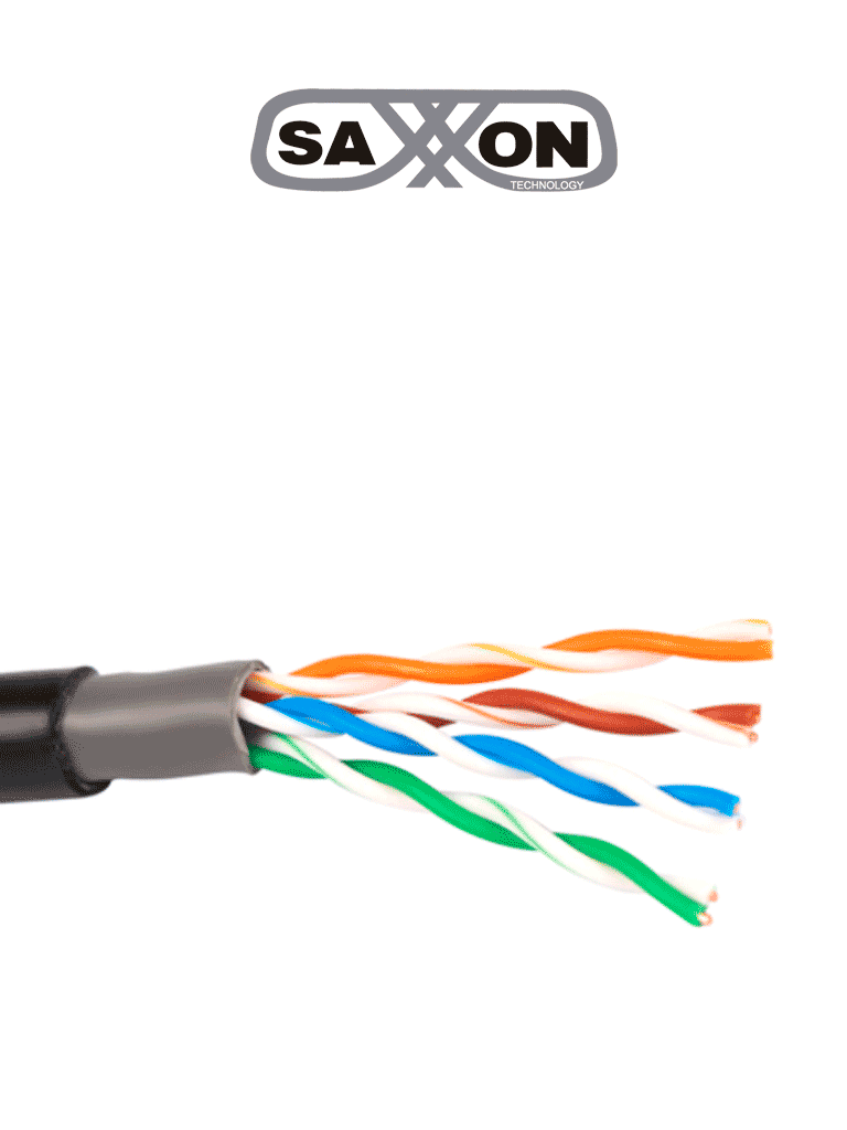 [TVD119038] SAXXON OUTP5ECCAEXT - Cable UTP CCA, categoría 5E, color negro, 305 metros para exterior, con 4 pares y doble forro