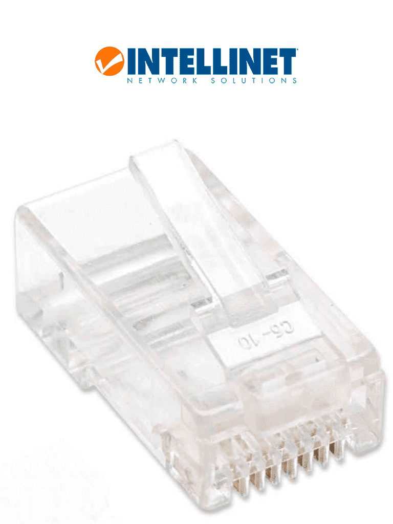 [ITL1610017] INTELLINET 790055 - Paquete de 100 conectores modulares Cat5e RJ45 / UTP, 2 pines, para cable trenzado, 100 clavijas en bote