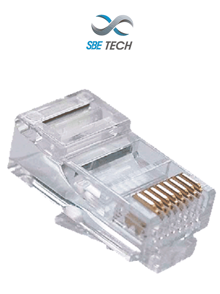 [SBT1610004] SBETECH 24018P8C - Plug RJ45 8 posiciones 50 micras de Oro CAT5e (50 pza)