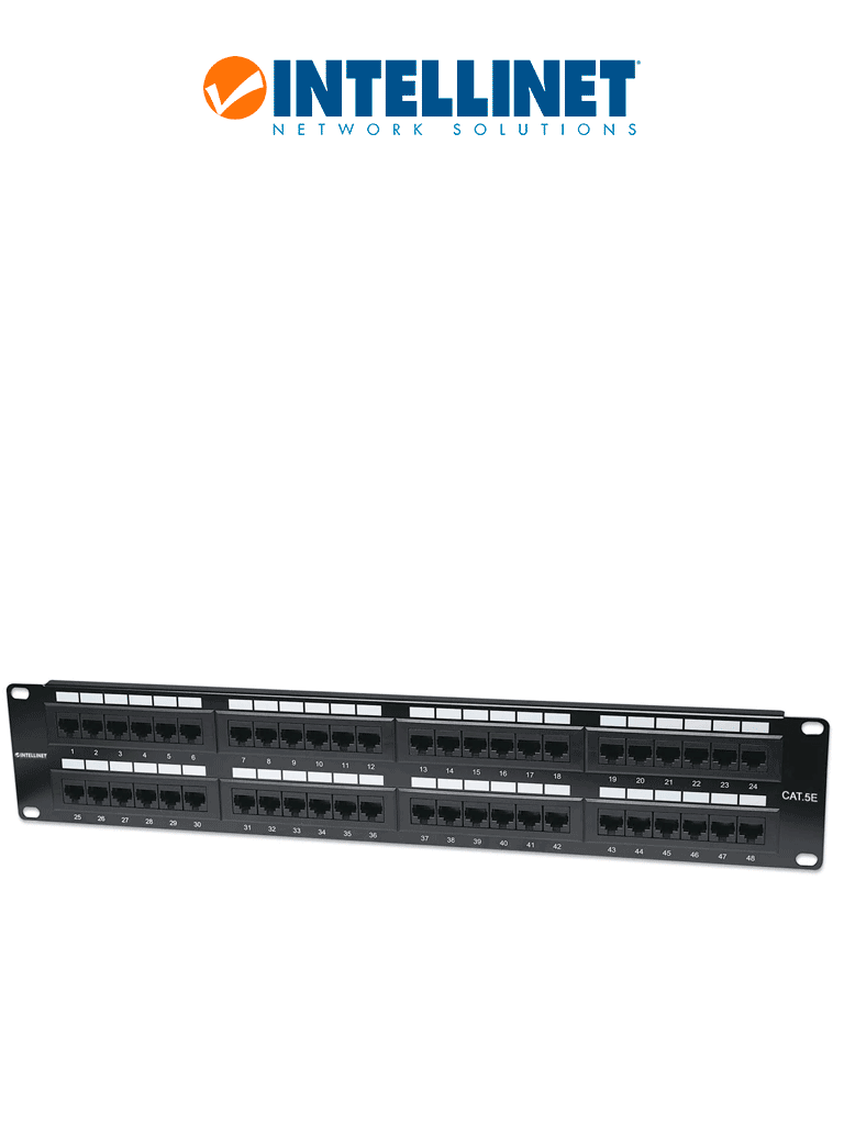 [ITL1620002] INTELLINET 513579 - Panel de Parcheo Cat5e 48 puertos, UTP, 2UR