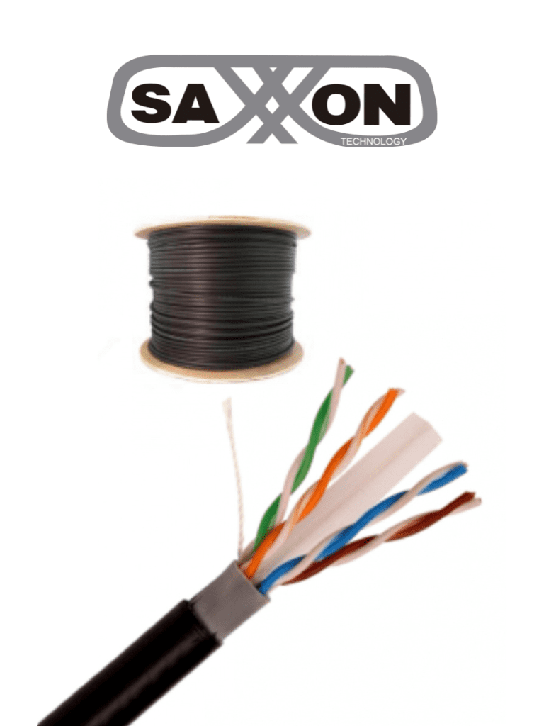 [SXN1570005] SAXXON OUTPCAT6CCAEXT- Cable UTP CCA de 305m, categoría 6 para exteriores, con doble forro y color negro.