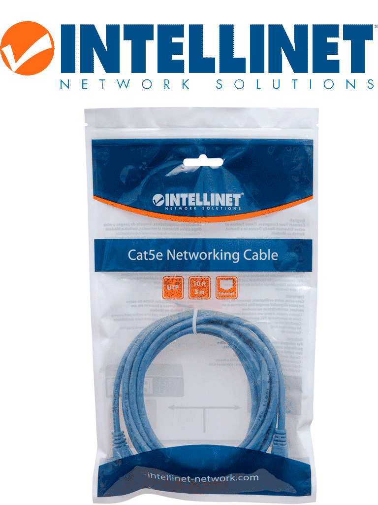 [ITL2840012] INTELLINET 342599 Cable de red, Cat6, UTP RJ45 Macho / RJ45 Macho, 7 ft. (2.0 m), Azul