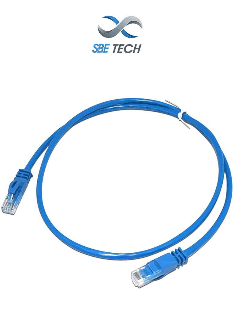 [SBT2840005] SBETECH SBE-PCC6U1.0M-BL - Patch cord Cat 6, color azul, de 1 metro, con bota inyectada
